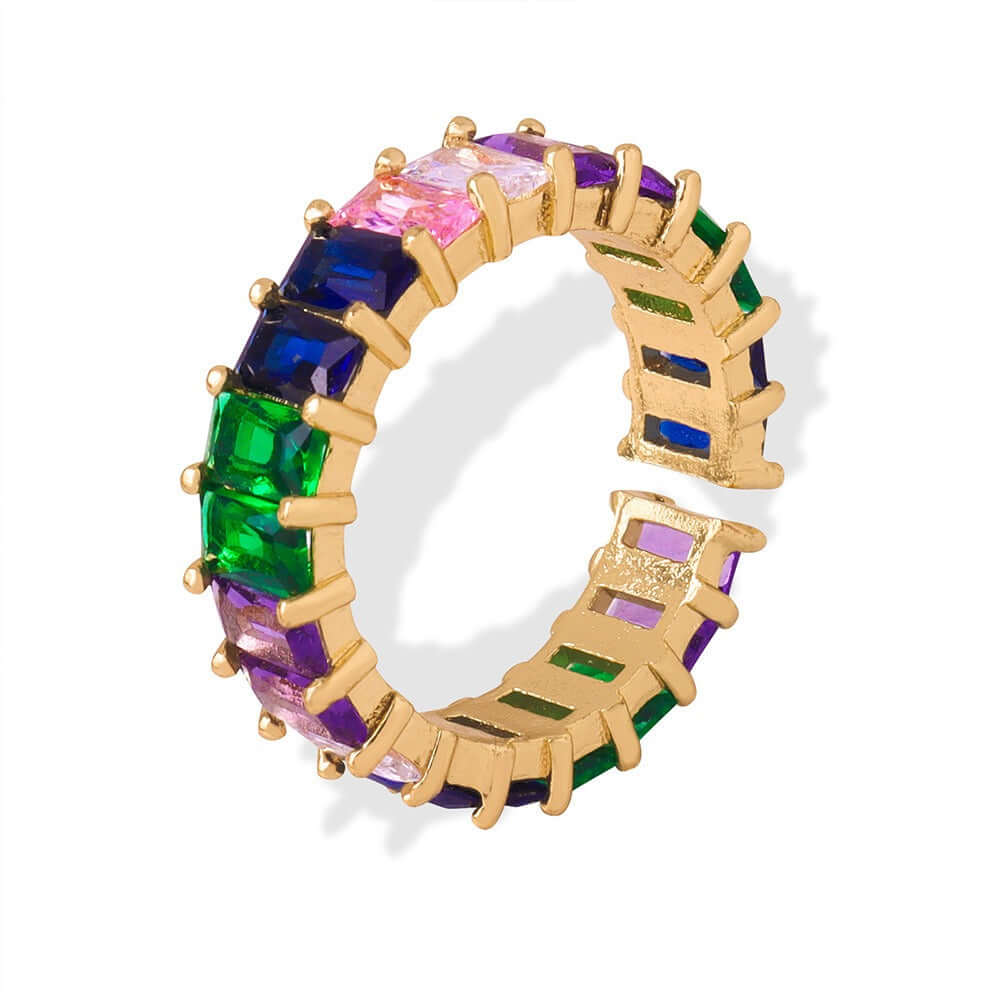 18K gold charming geometric design luxury ring - JuVons