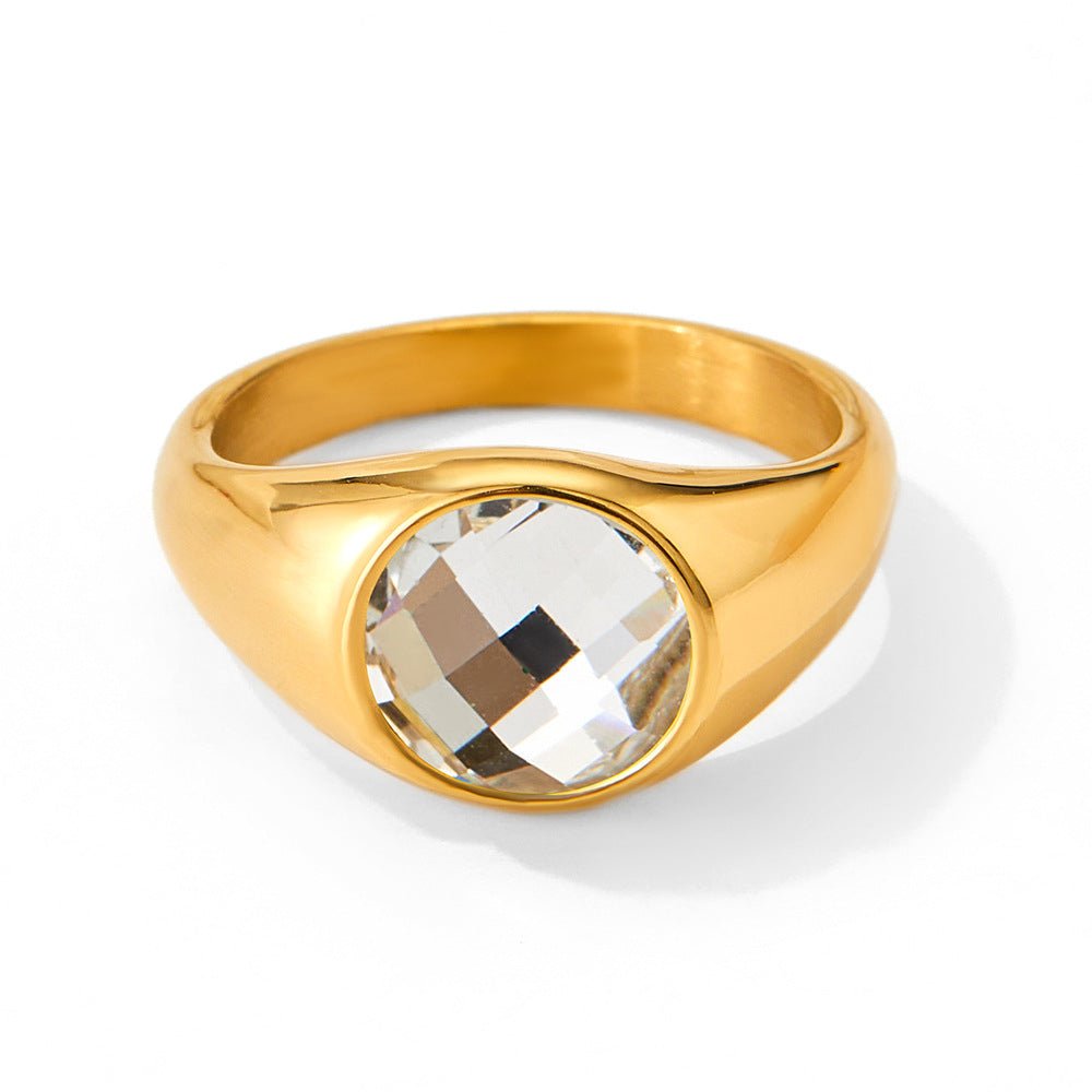 18k gold fashionable diamond ring - JuVons