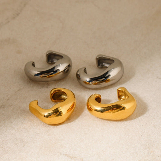 18K gold geometric design earrings - JuVons