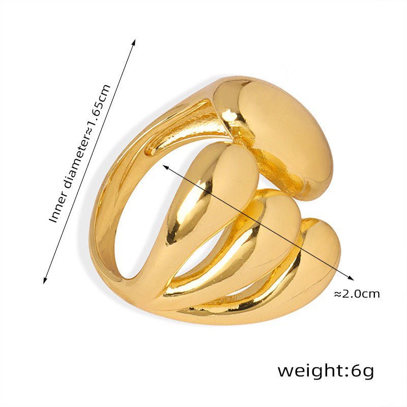 18K gold multi-layered cross design ring - JuVons