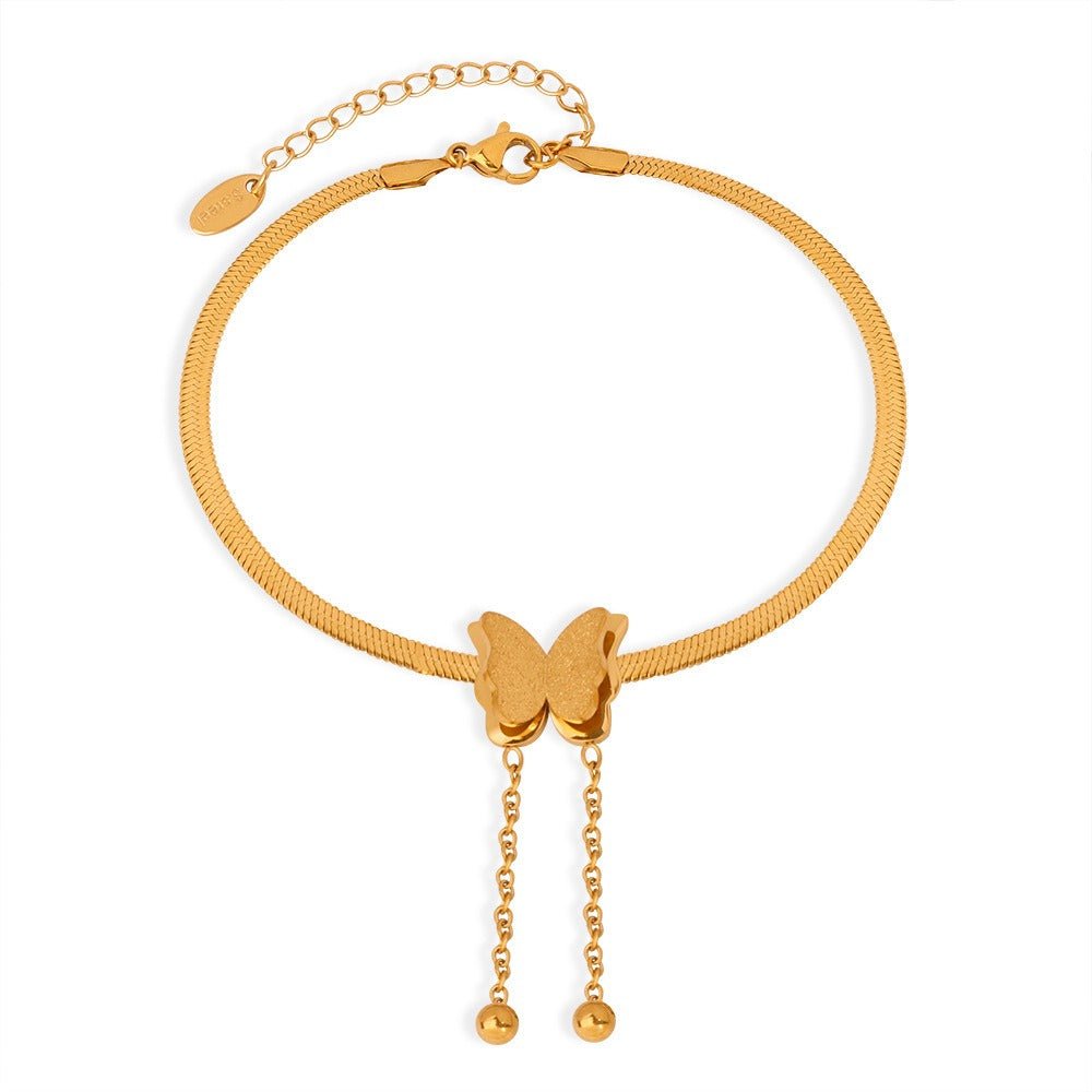 18K gold regal butterfly anklet - JuVons