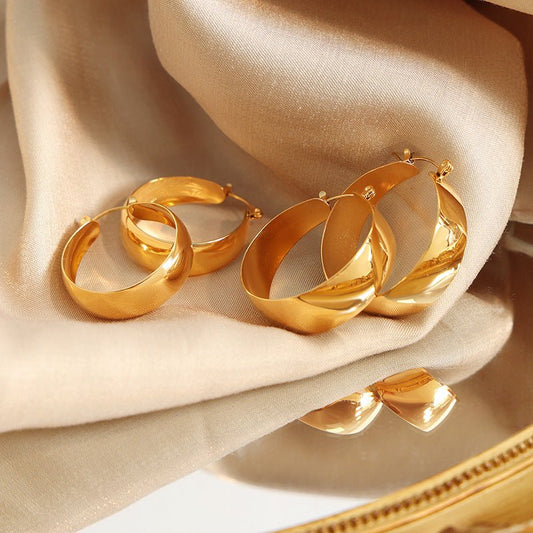 18K Gold Ring Design Versatile Earrings - JuVons
