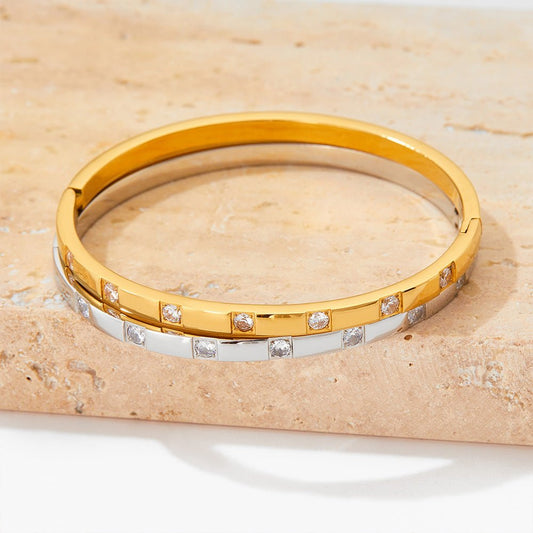 18K gold zircon design bracelet - JuVons