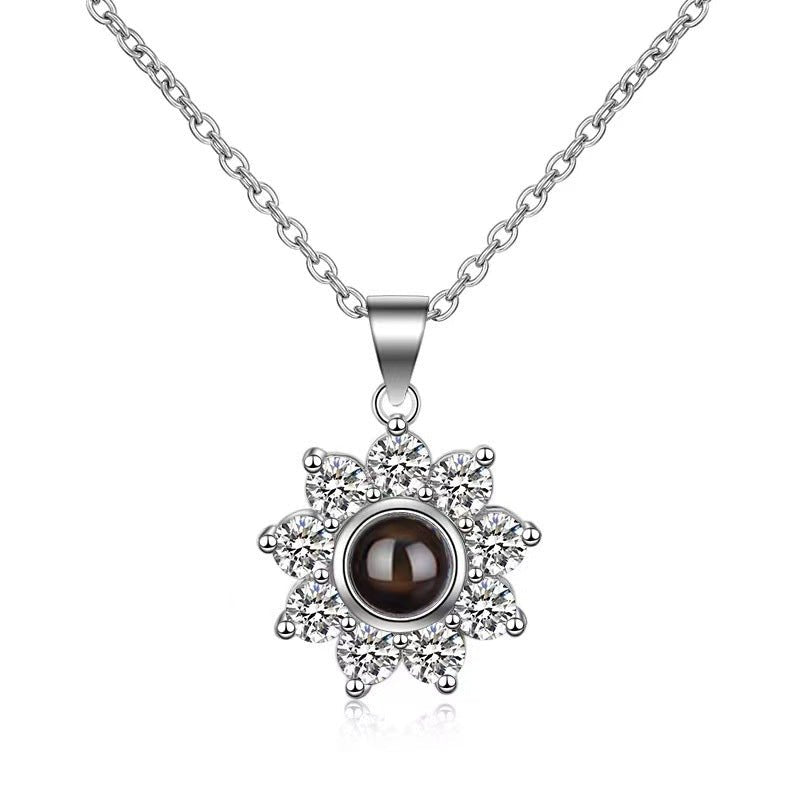 Beautiful Sunflower Diamond Projection Necklace - JuVons