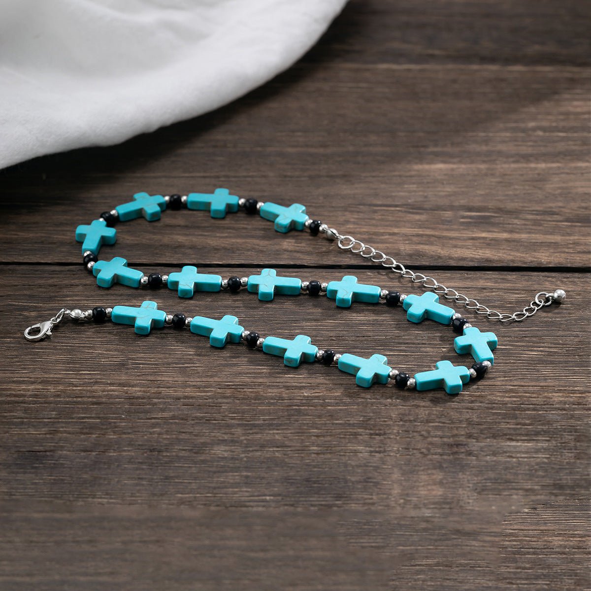 Classic Turquoise Cross Design Hip Hop Necklace - JuVons
