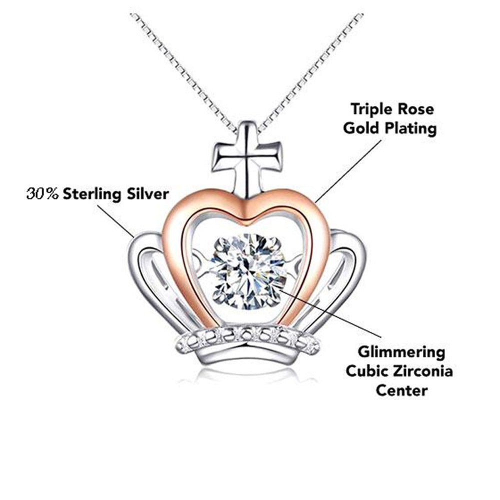 Crown Diamond Design Gift Box Pendant Necklace For Your Soul Mate - JuVons