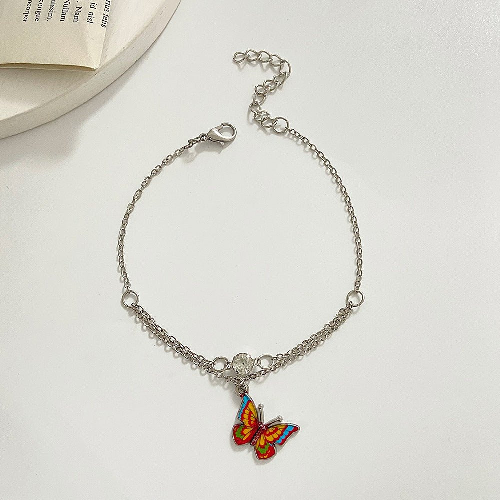 Dazzling bohemian style double layer with dreamy butterfly design versatile anklet - JuVons