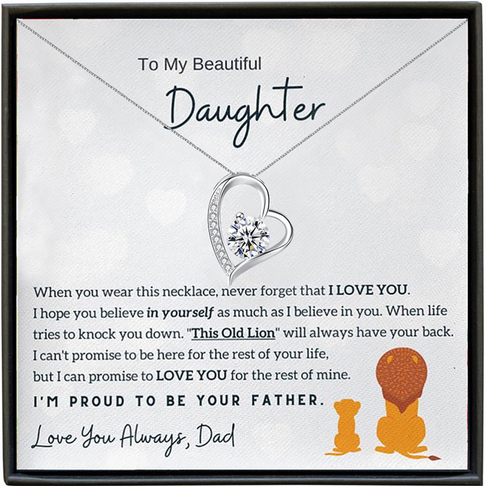 Diamond Design Festive Gift Box Necklace for Your Beloved Daughter - JuVons