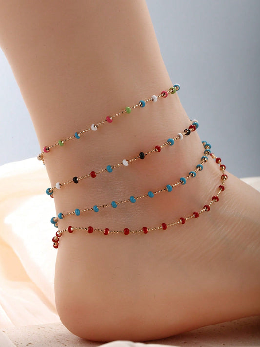 European oil color dripping anklet - JuVons