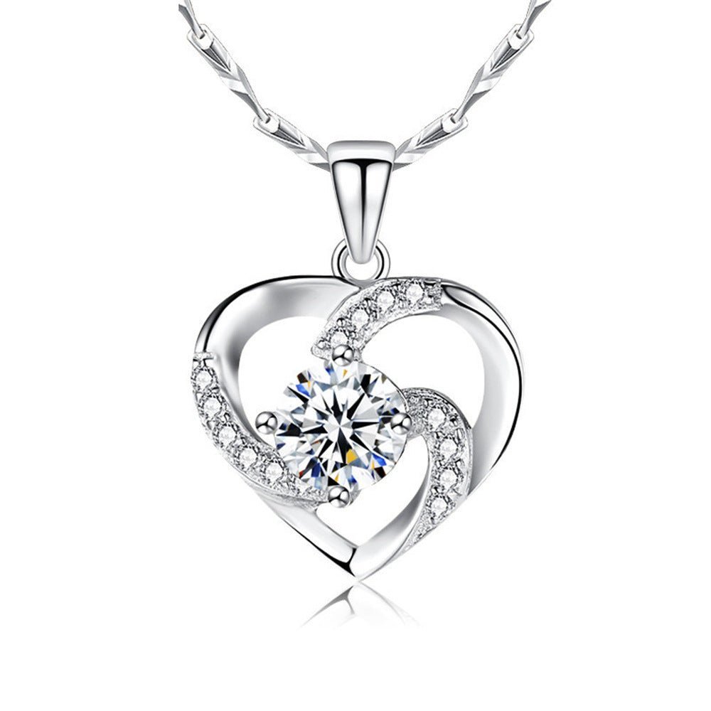 Exquisite Cutout Diamond Heart Design Gift Box Necklace for Granddaughter - JuVons