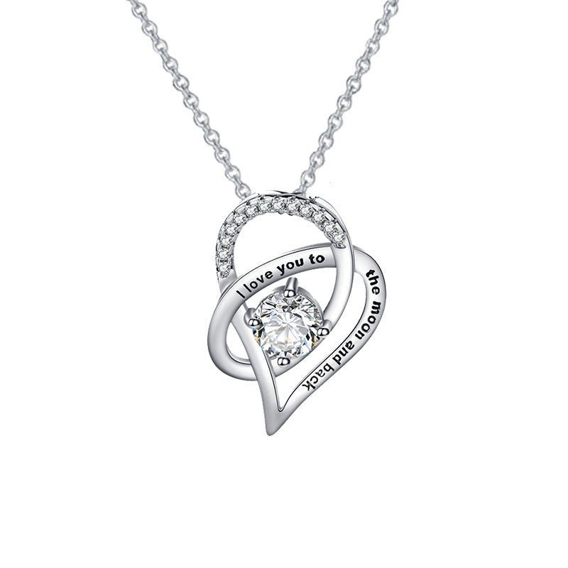 Luxurious Cutout Heart Inlaid Zircon Gift Box Necklace for an Amazing Mom - JuVons