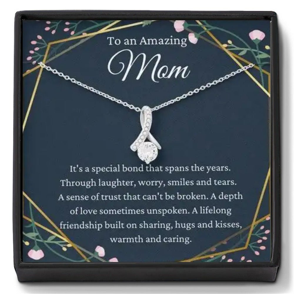 Mother's Day Herringbone Full Diamond Design Pendant Necklace - JuVons