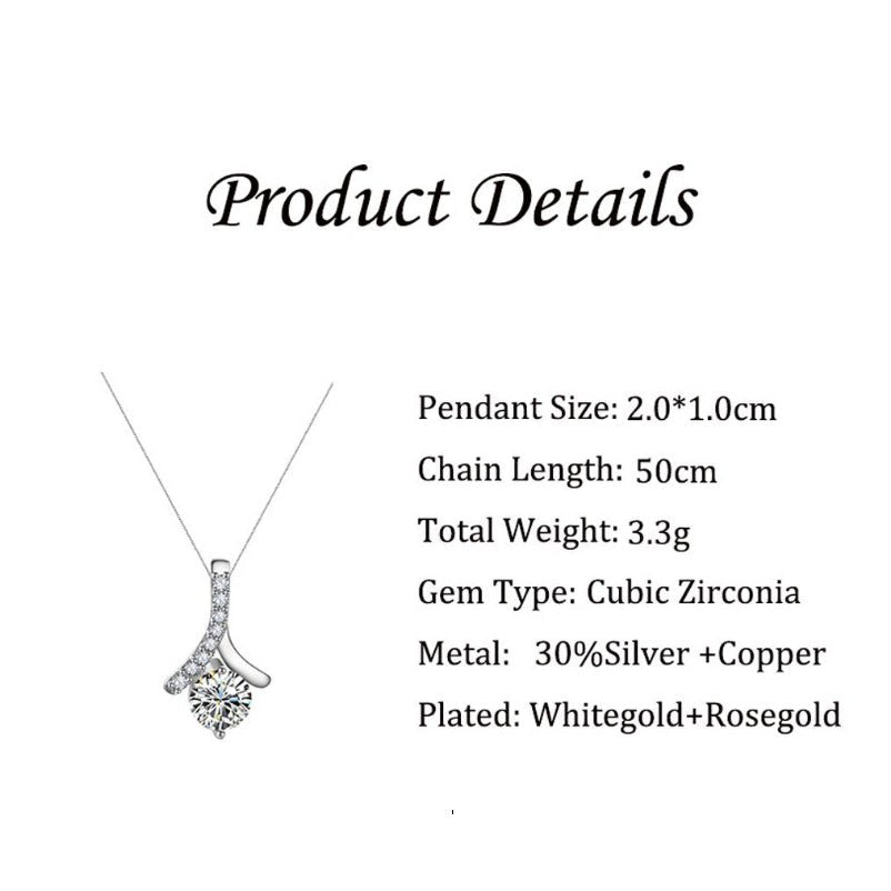 Mother's Day Herringbone Full Diamond Design Pendant Necklace - JuVons