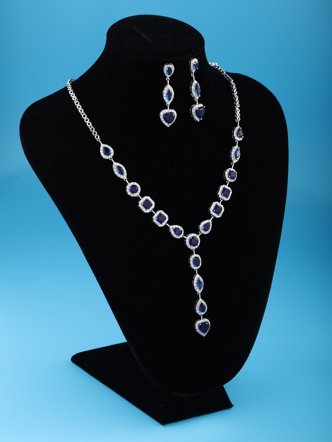 Opulent Multicolor Gemstone Earrings & Necklace Set - JuVons