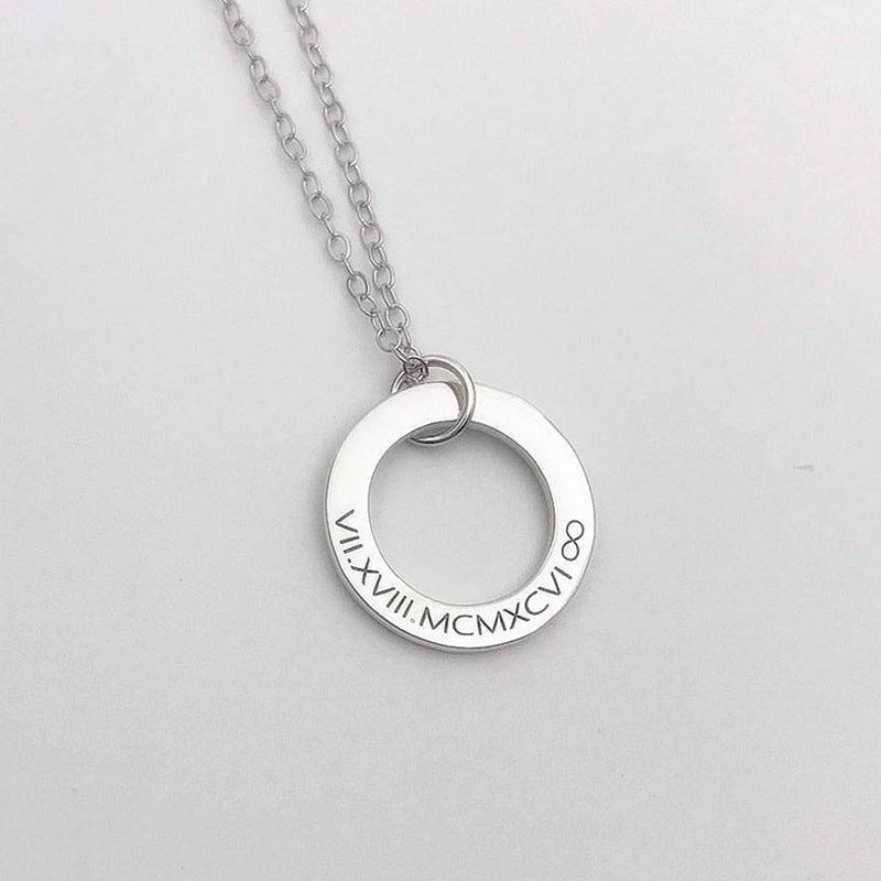 Trendy Simple Hollow Ring Design Customizable Name Necklace - JuVons