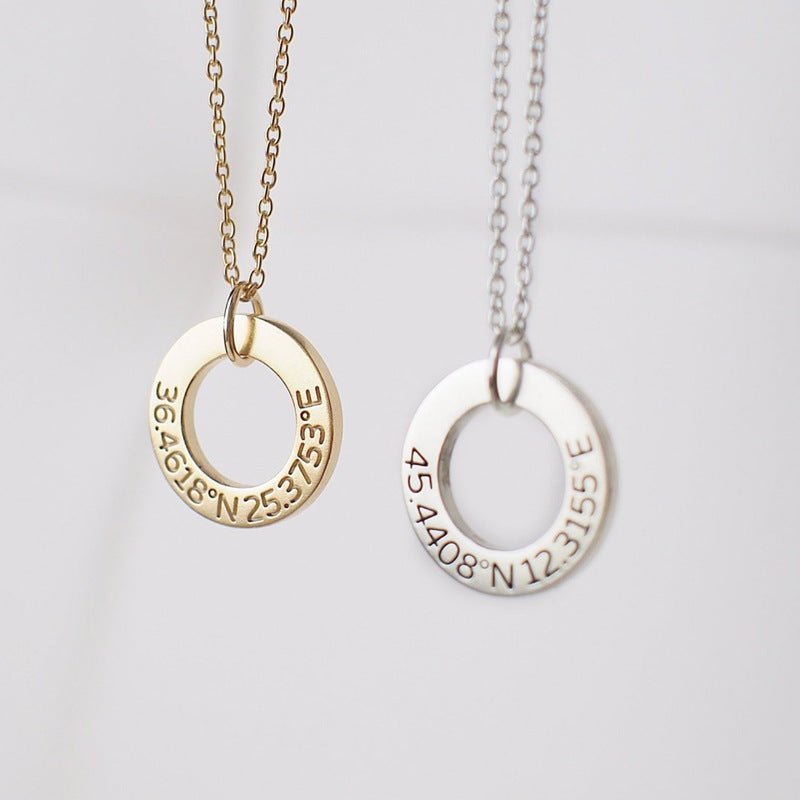 Trendy Simple Hollow Ring Design Customizable Name Necklace - JuVons