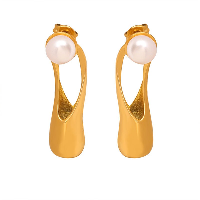 18K gold and pearl design earrings - JuVons