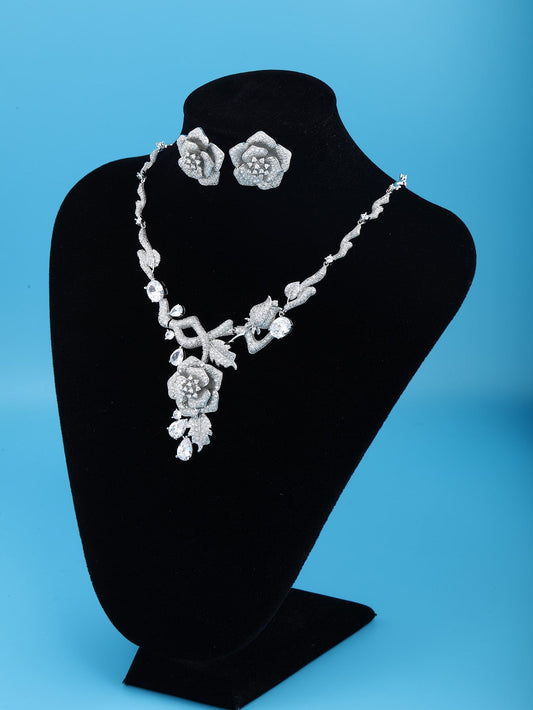 Luxury statement earrings & necklace set - JuVons