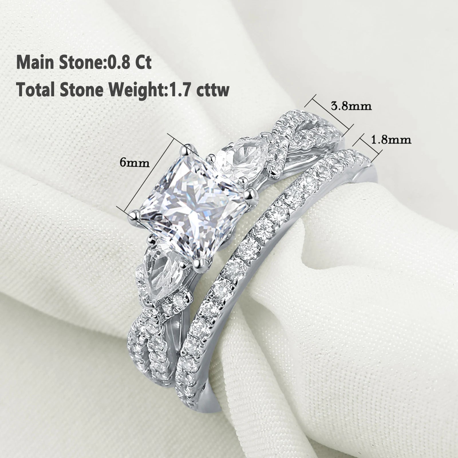 Princess Pear Cut Wedding Ring - JuVons