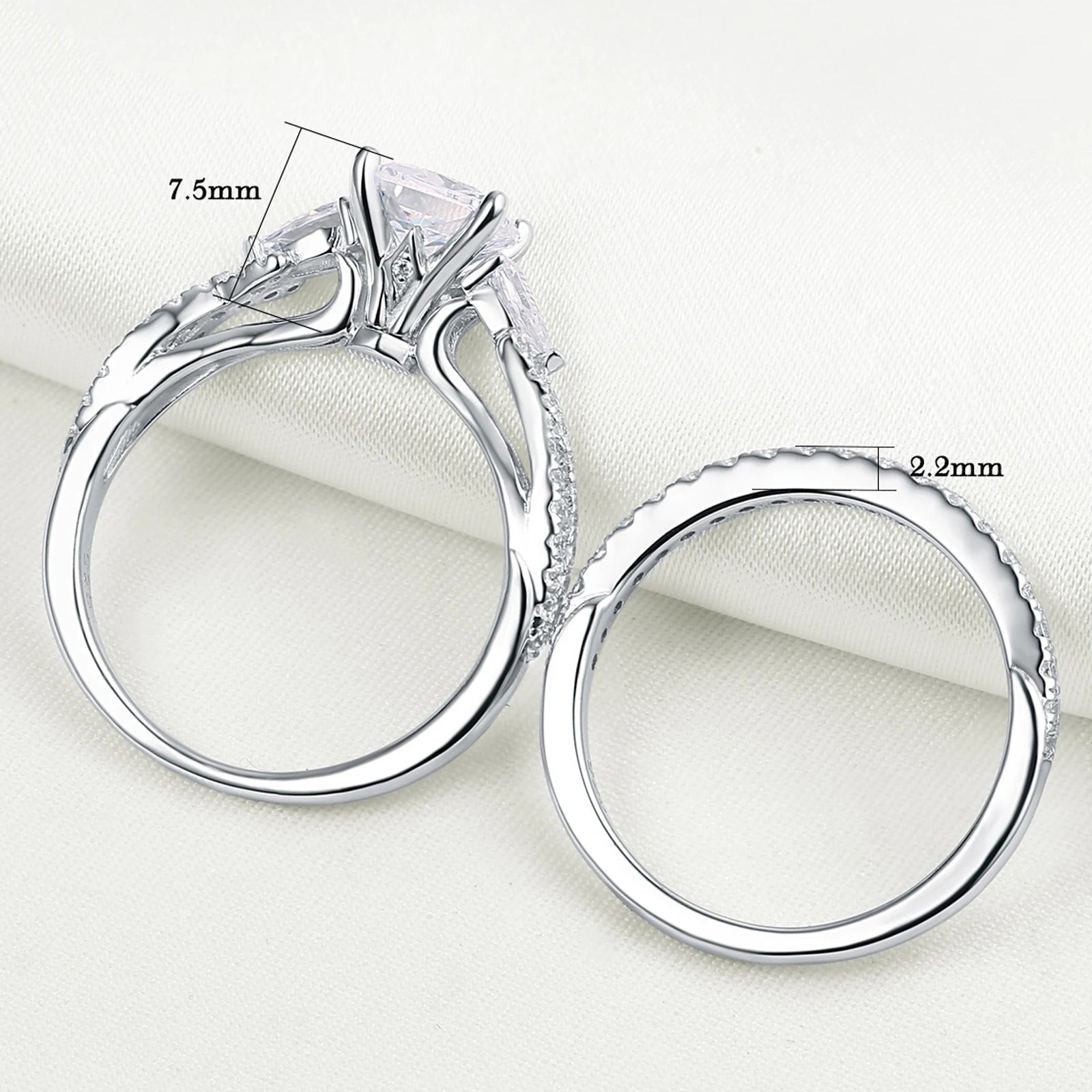 Princess Pear Cut Wedding Ring - JuVons