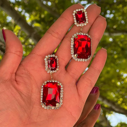 Red Crystal Earrings - JuVons